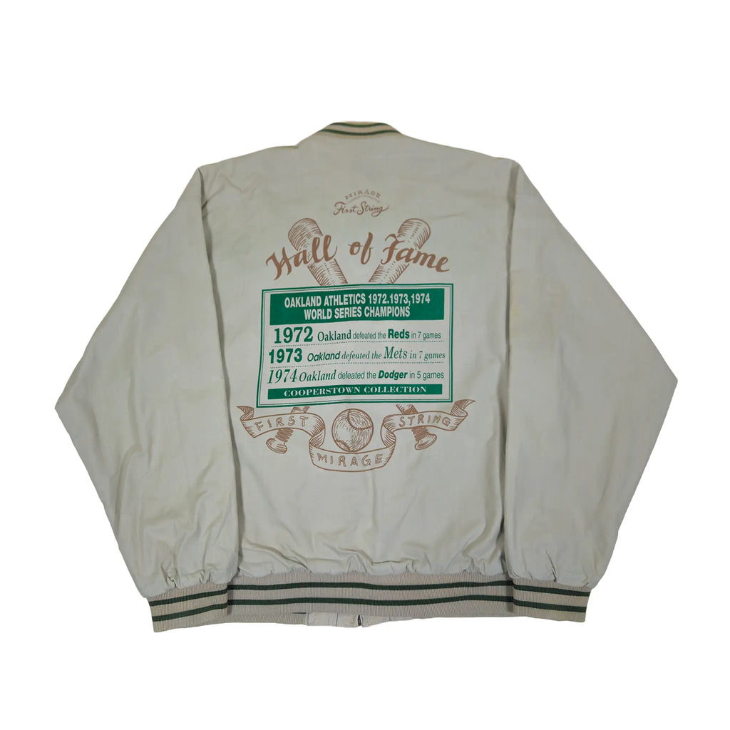 Vintage 90-talls Mirage "First String" Oakland A's Reversible World Series Bomberjakke