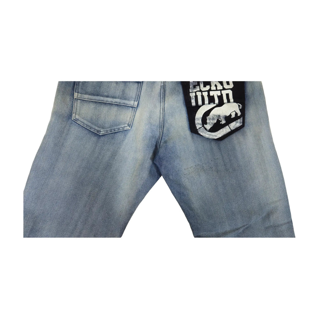 Vintage Y2K Ecko Unltd. Moto Straight Jeans med grafisk panel