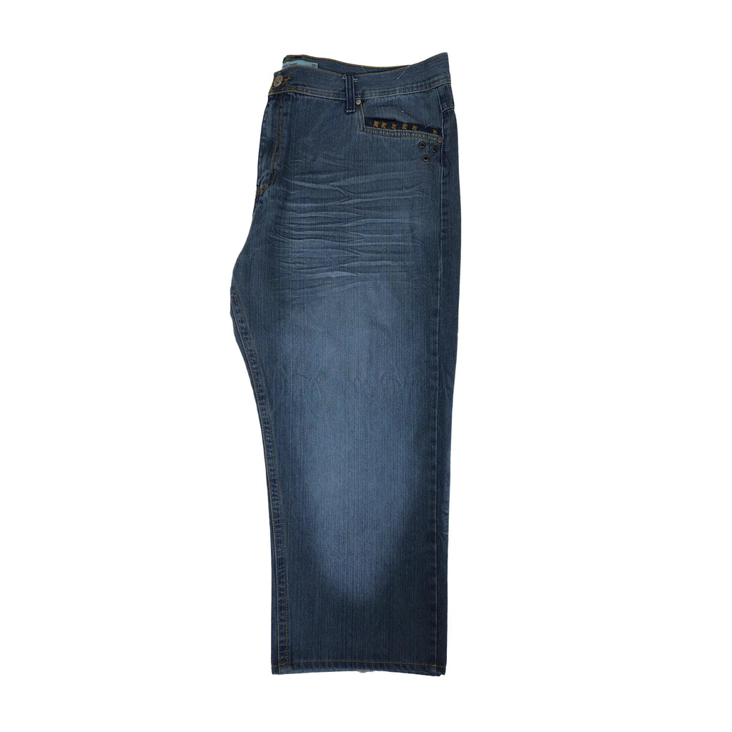 Vintage Y2K Chams Jeans Co. heavily studdet og brodert store størrelse cropped baggy jeans