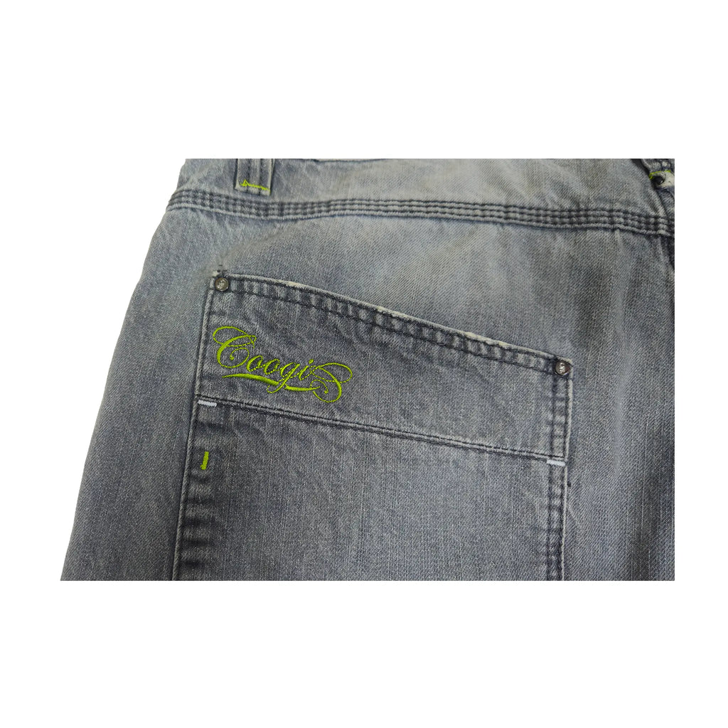 Vintage Y2K Coogi baggy jeans med kontrastsøm i falmet grå