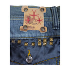 Vintage Y2K Chams Jeans Co. heavily studdet og brodert store størrelse cropped baggy jeans