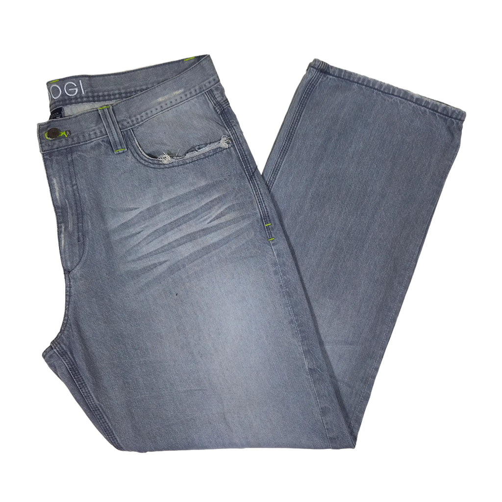 Vintage Y2K Coogi baggy jeans med kontrastsøm i falmet grå