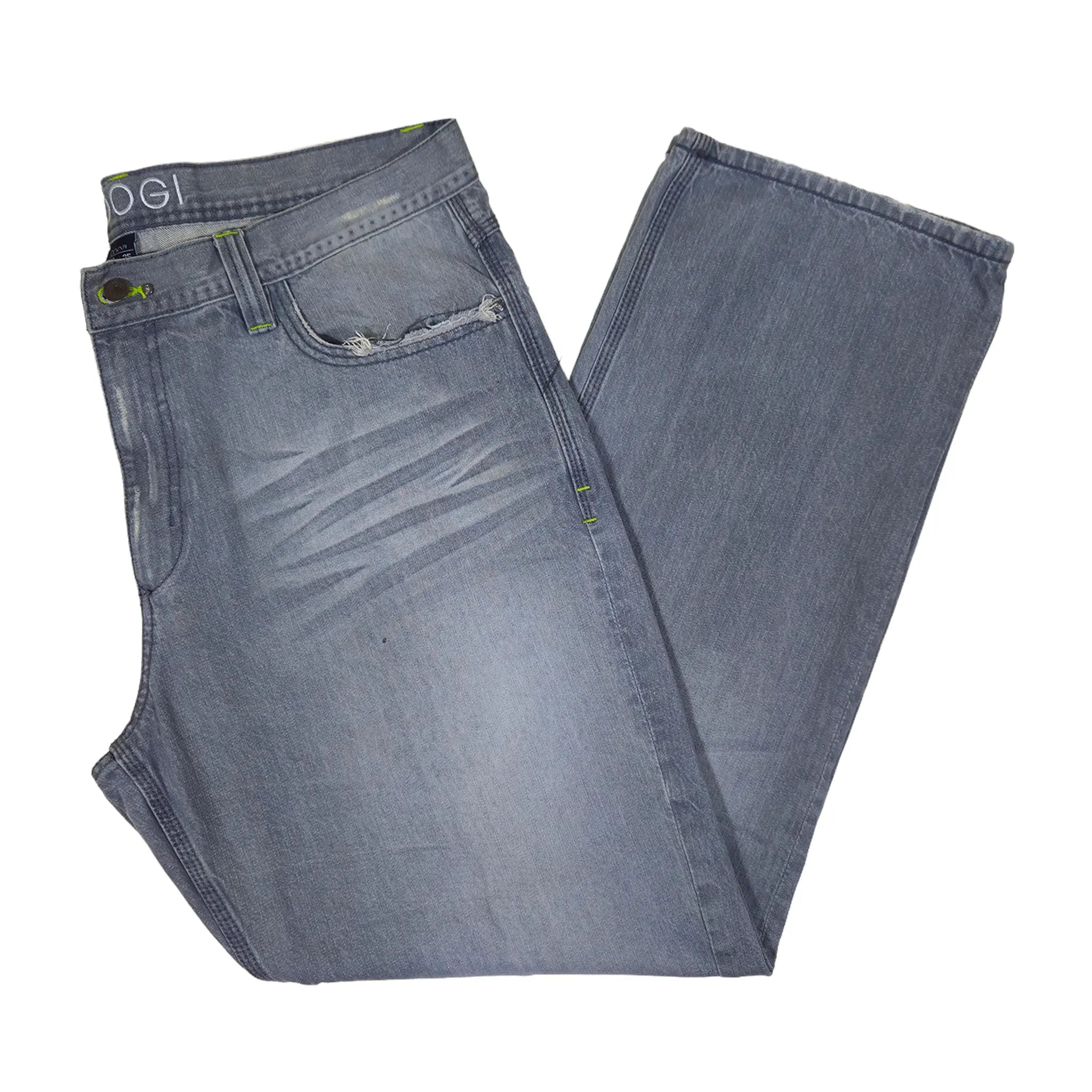 Vintage Y2K Coogi baggy jeans med kontrastsøm i falmet grå