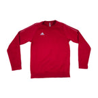 Adidas rød pinstripe genser med rund hals