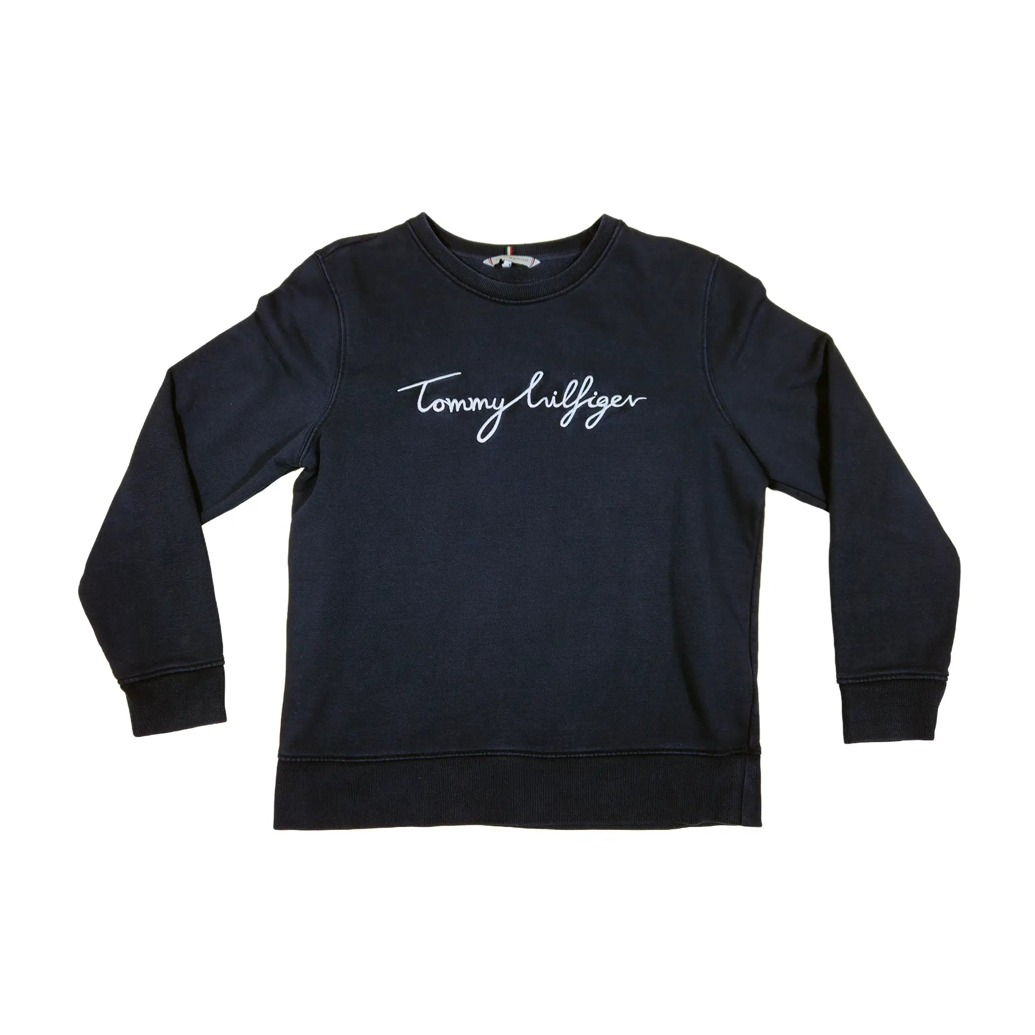 Tommy Hilfiger Marineblå Cursive Broderi Genser