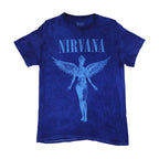 Nirvana «In Utero» mineralvasket t-skjorte i blått
