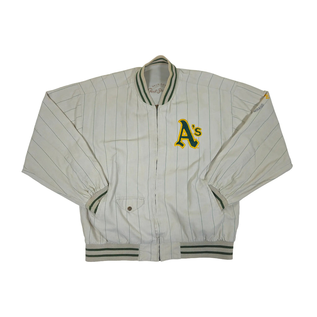 Vintage 90-talls Mirage "First String" Oakland A's Reversible World Series Bomberjakke