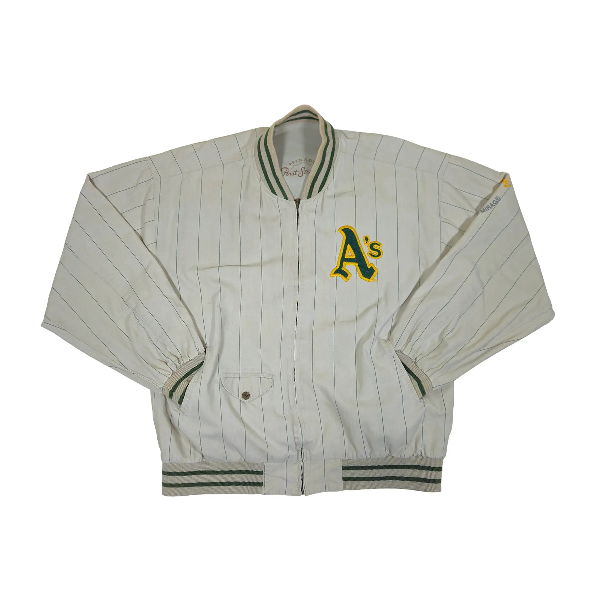 Vintage 90-talls Mirage "First String" Oakland A's Reversible World Series Bomberjakke