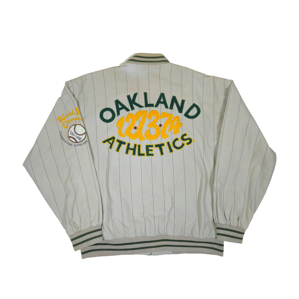 Vintage 90-talls Mirage "First String" Oakland A's Reversible World Series Bomberjakke