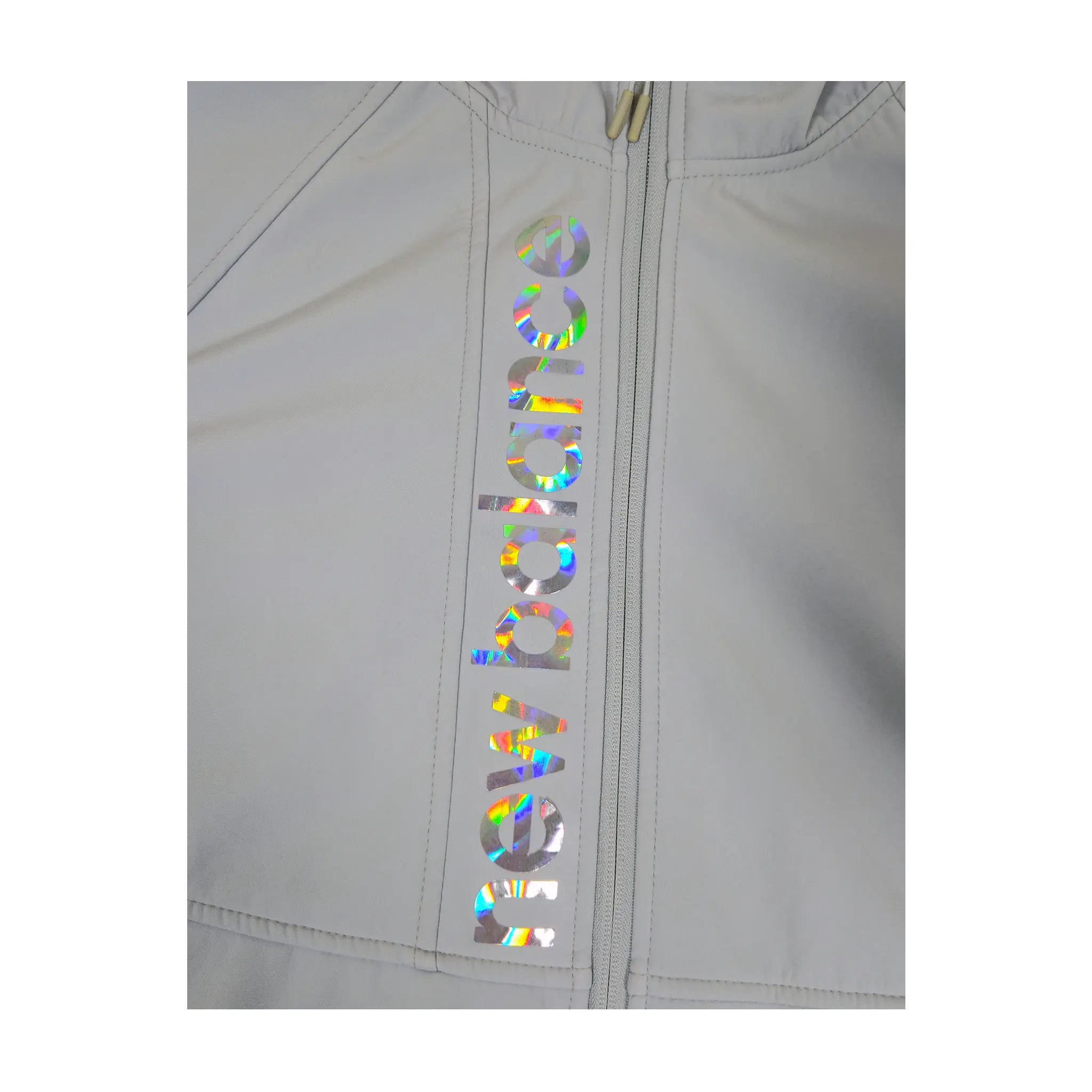 Vintage New Balance Regnbuefarget Holografisk Softshell Fleecejakke
