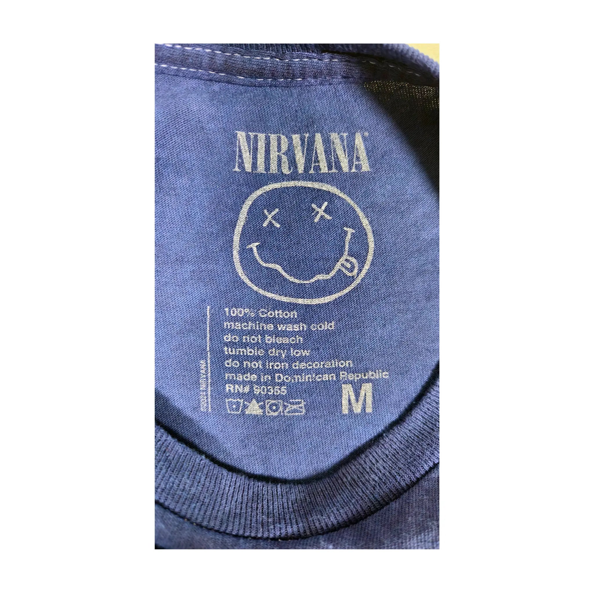 Nirvana «In Utero» mineralvasket t-skjorte i blått