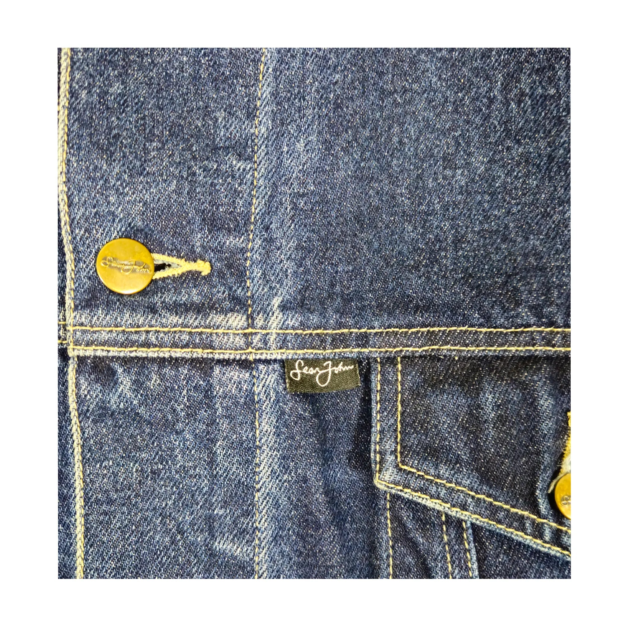 Vintage Sean John Klassisk Baggy XXL Denim Truckerjakke
