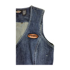 Offisiell Harley-Davidson Denimvest med glidelås og broderi for kvinner