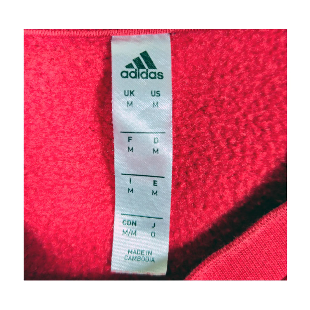 Adidas rød pinstripe genser med rund hals