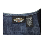 Offisiell Harley-Davidson Denimvest med glidelås og broderi for kvinner