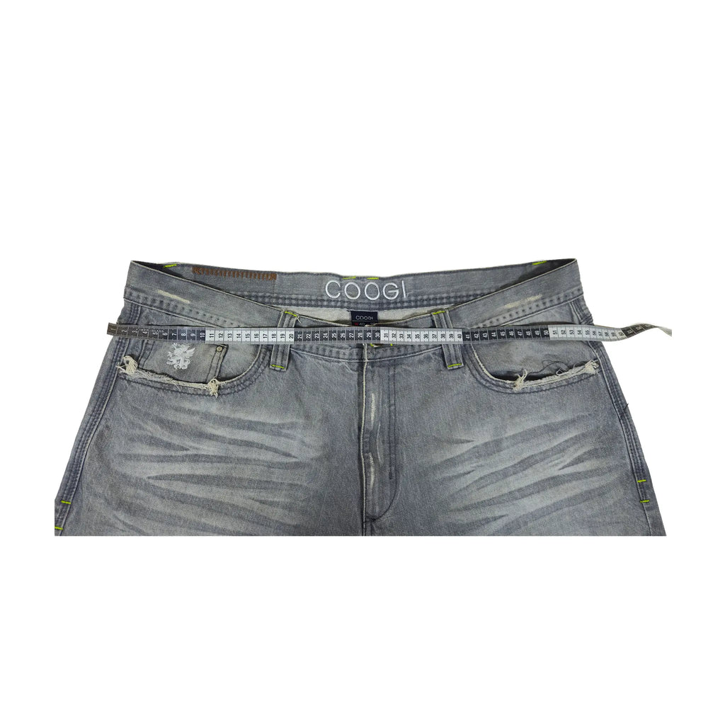 Vintage Y2K Coogi baggy jeans med kontrastsøm i falmet grå