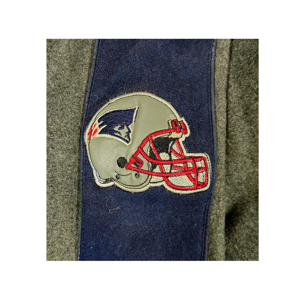 Retro tungvekts bomberjakke i ull fra midten av 2000-tallet – Patriots-utgave