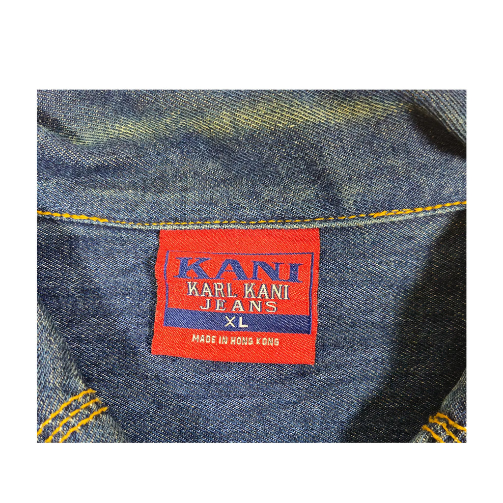 Vintage Karl Kani Jeans Kraftig Mørk Indigo Denim Overskjorte