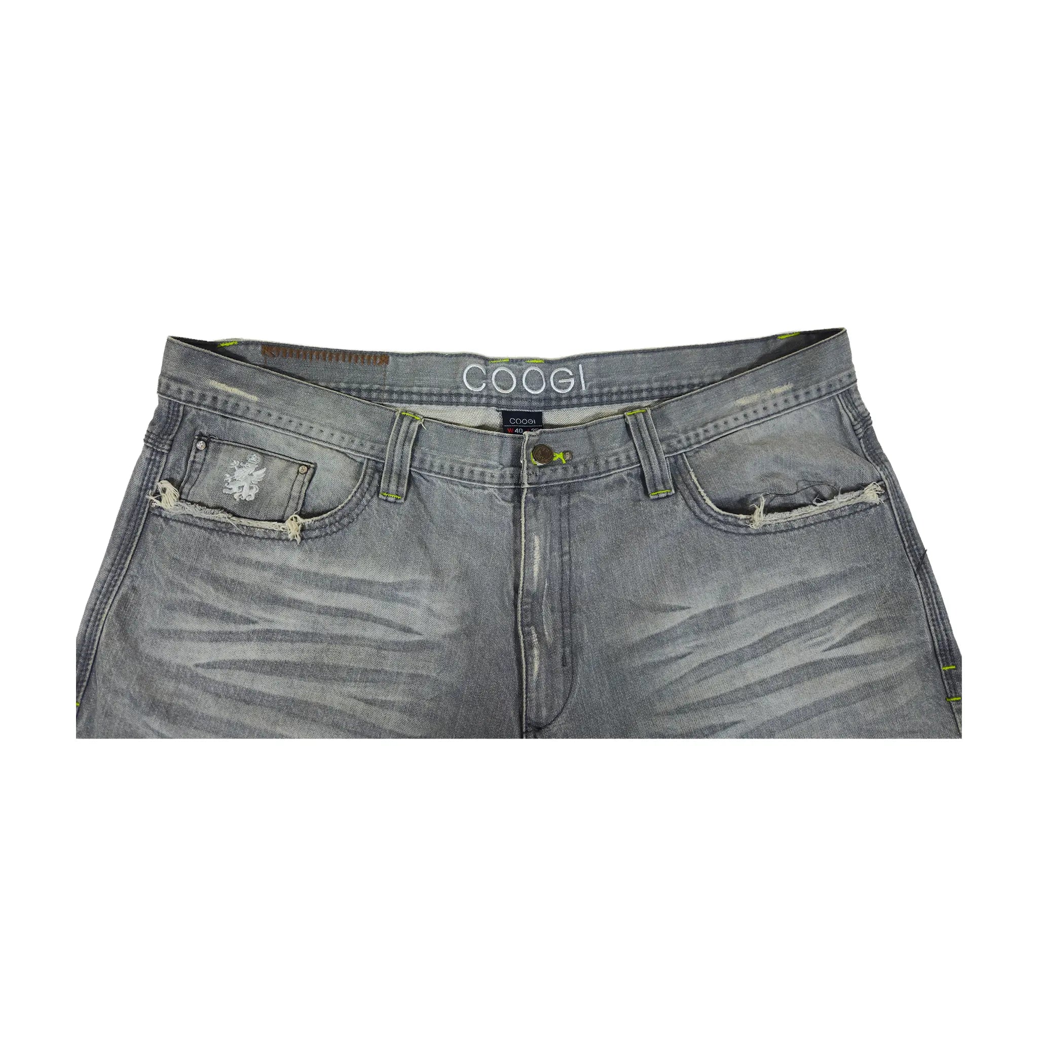 Vintage Y2K Coogi baggy jeans med kontrastsøm i falmet grå