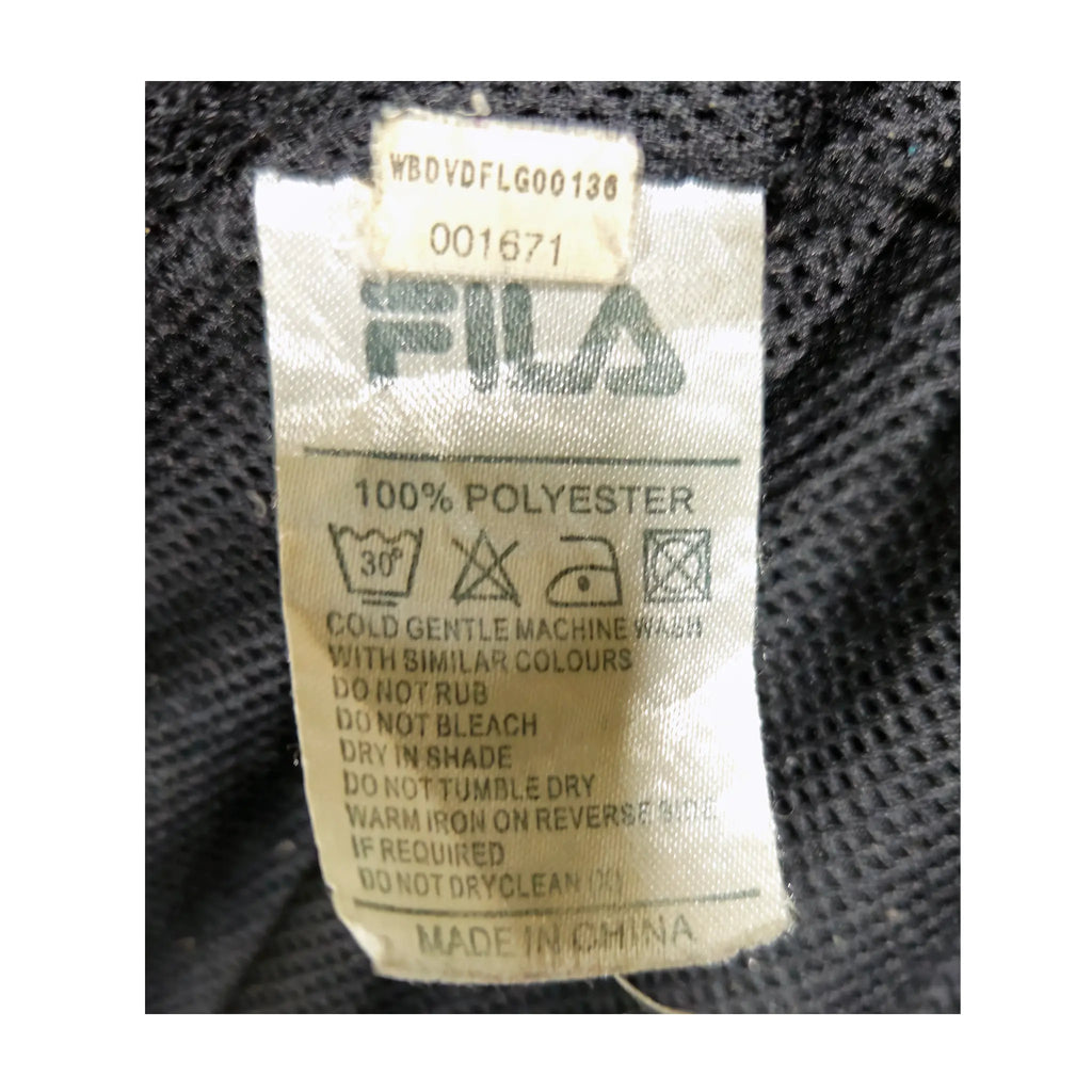 Fila sort vindjakke med nålestripete passpoil