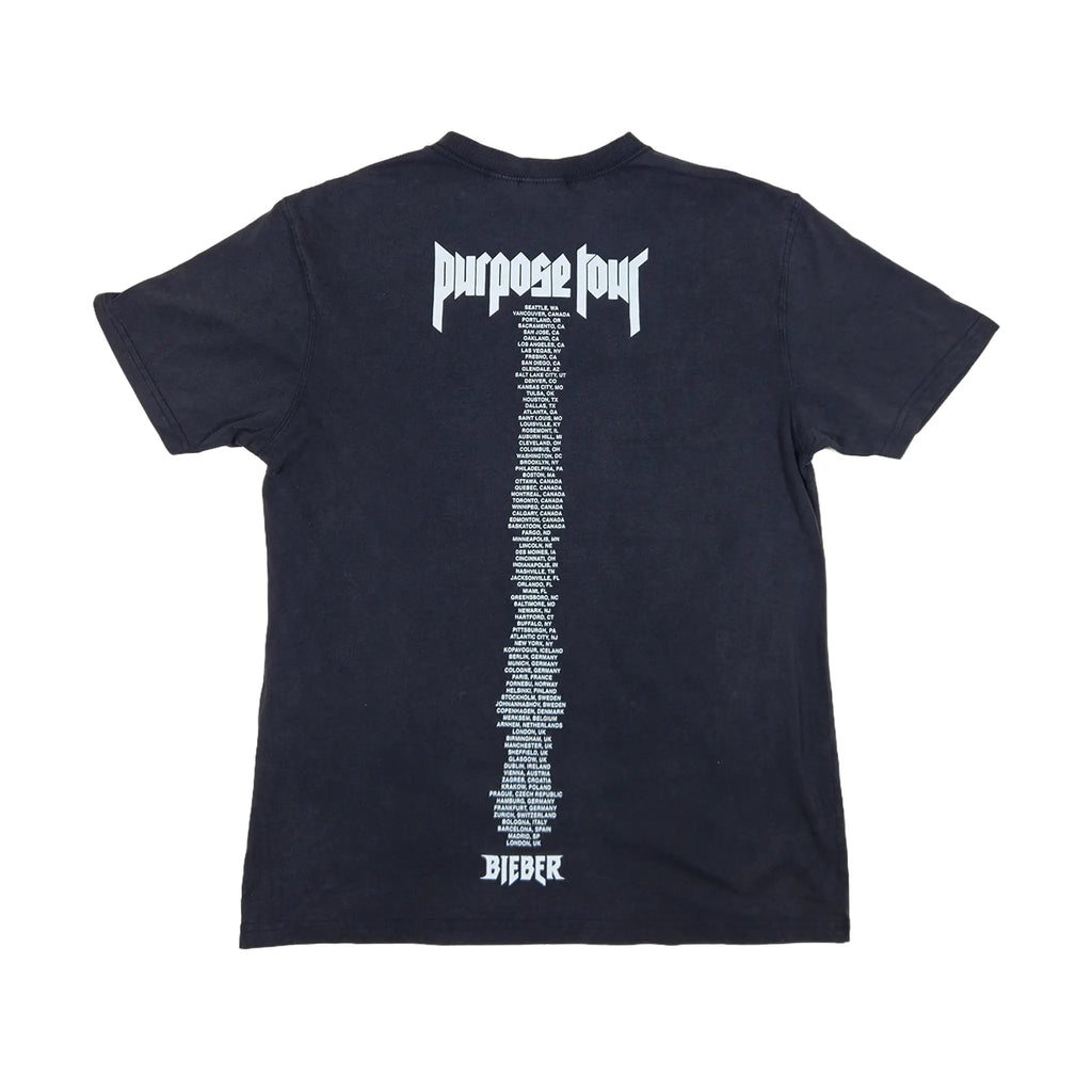 Justin Bieber "Purpose Tour" Gothic Logo T-skjorte