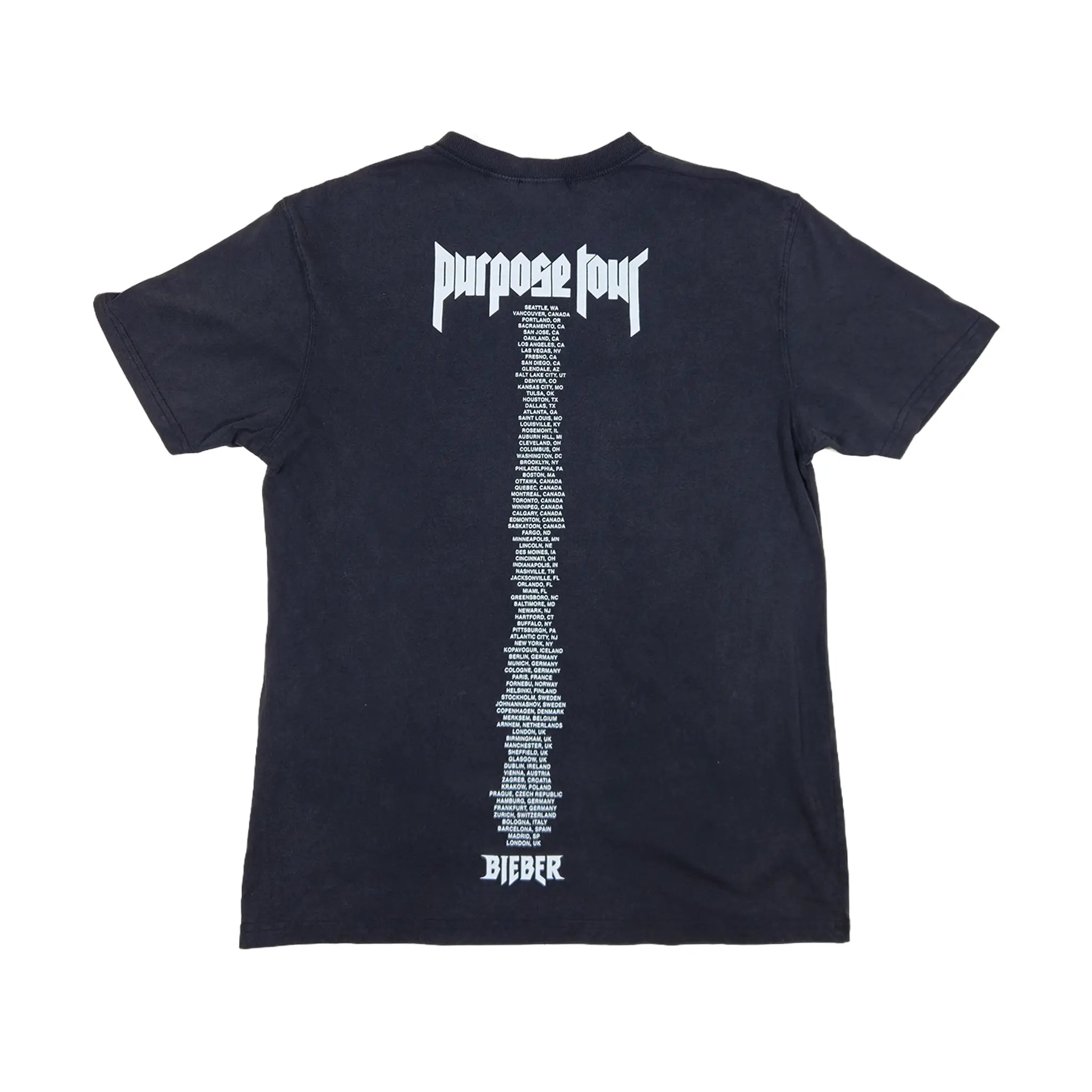 Justin Bieber "Purpose Tour" Gothic Logo T-skjorte