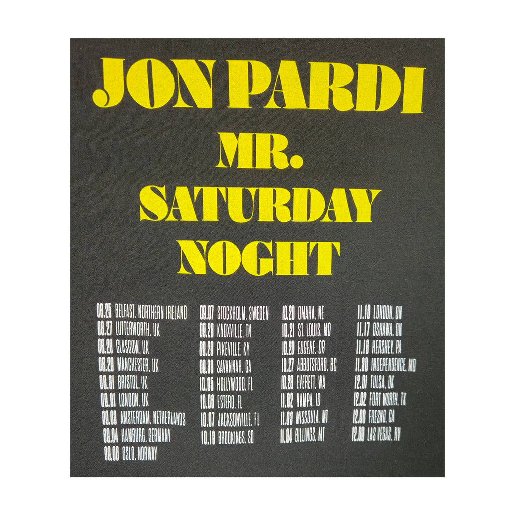 Offisiell Jon Pardi 2023 "Mr. Saturday Night" Tour T-skjorte