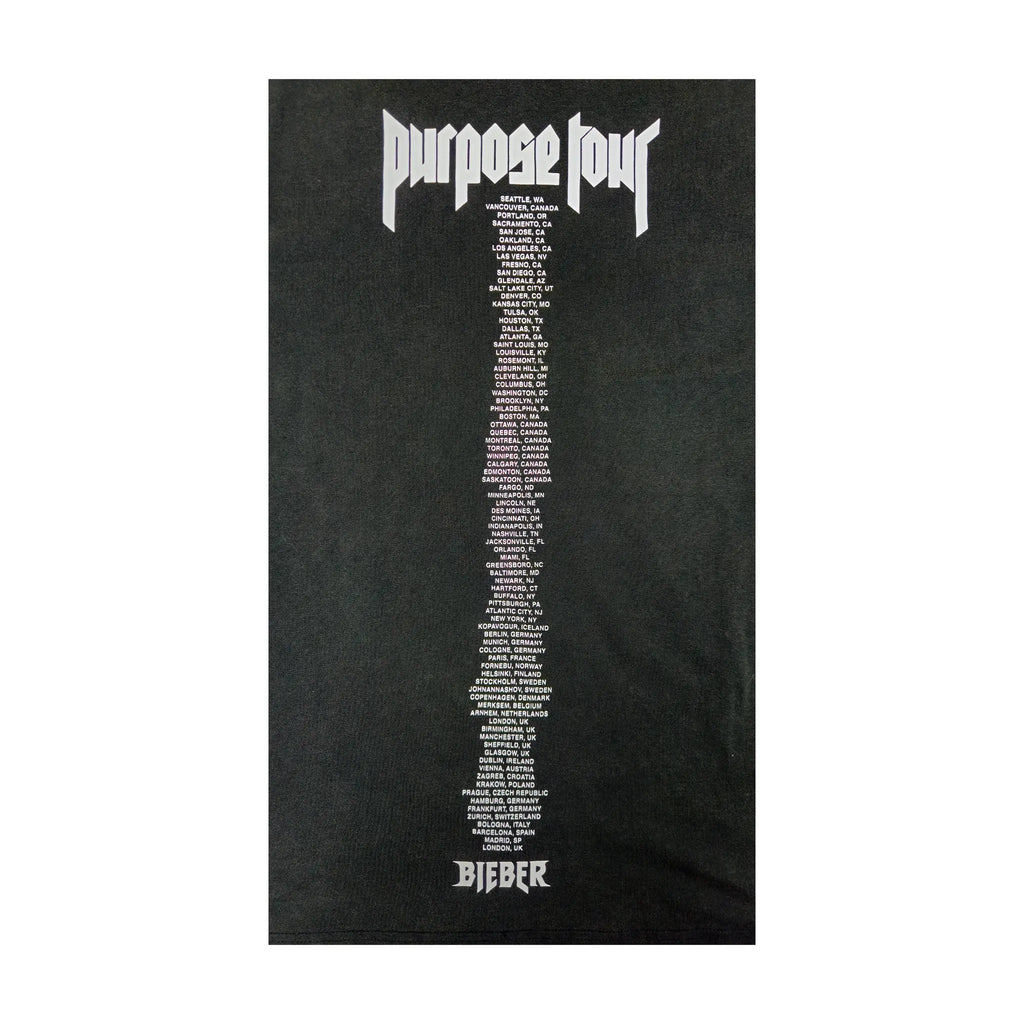 Justin Bieber "Purpose Tour" Gothic Logo T-skjorte