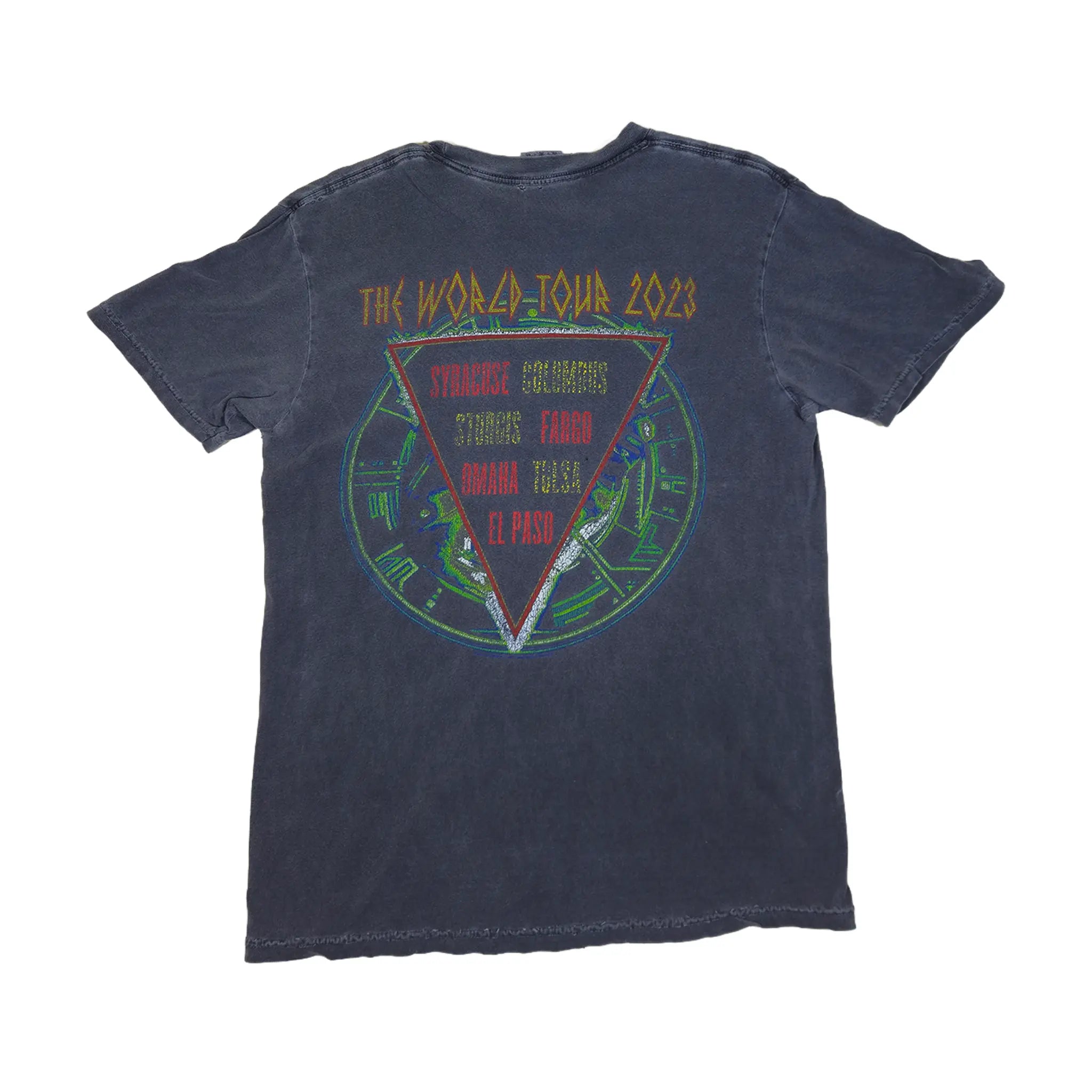 Def Leppard 2023 World Tour T-skjorte i slitt stil