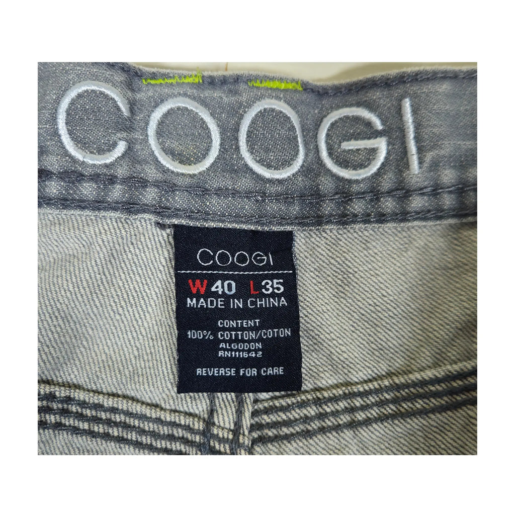 Vintage Y2K Coogi baggy jeans med kontrastsøm i falmet grå