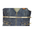 Offisiell Harley-Davidson Denimvest med glidelås og broderi for kvinner