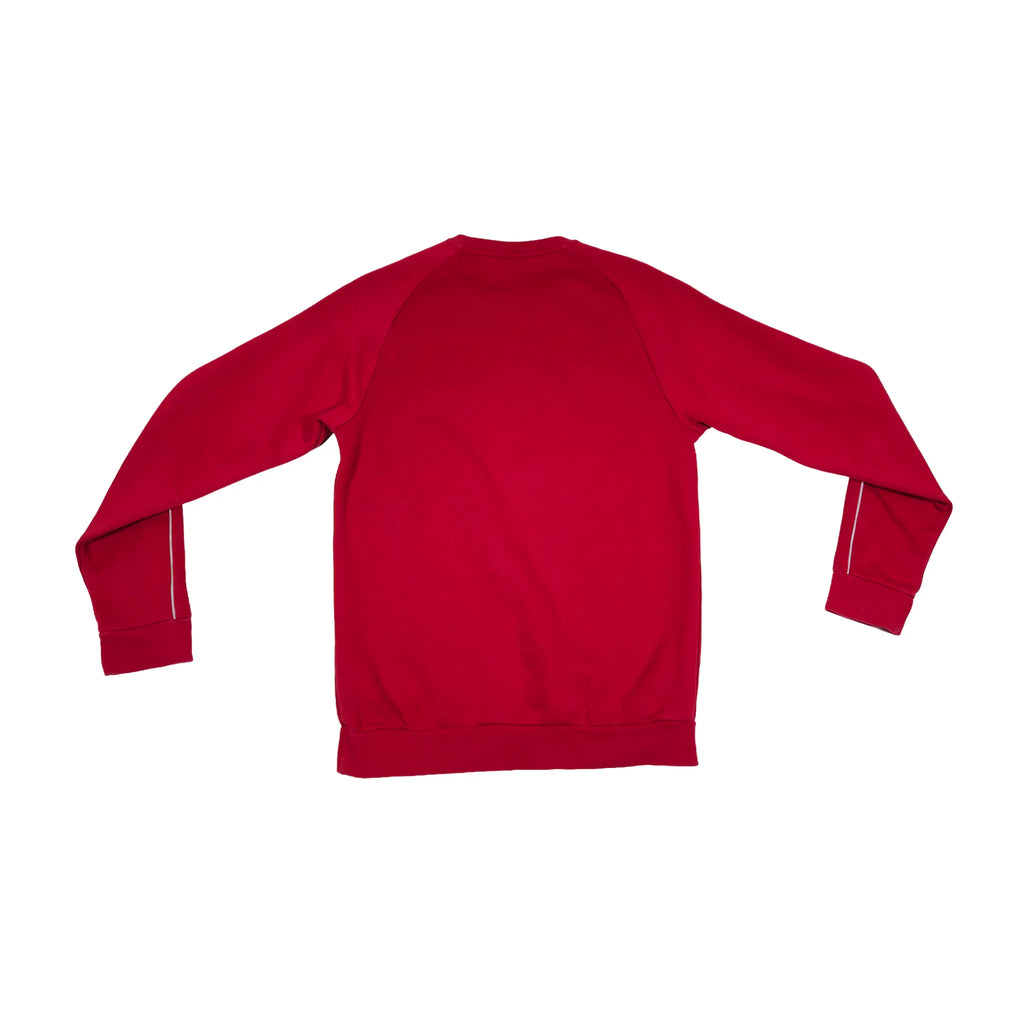 Adidas rød pinstripe genser med rund hals