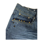 Vintage Y2K Chams Jeans Co. heavily studdet og brodert store størrelse cropped baggy jeans