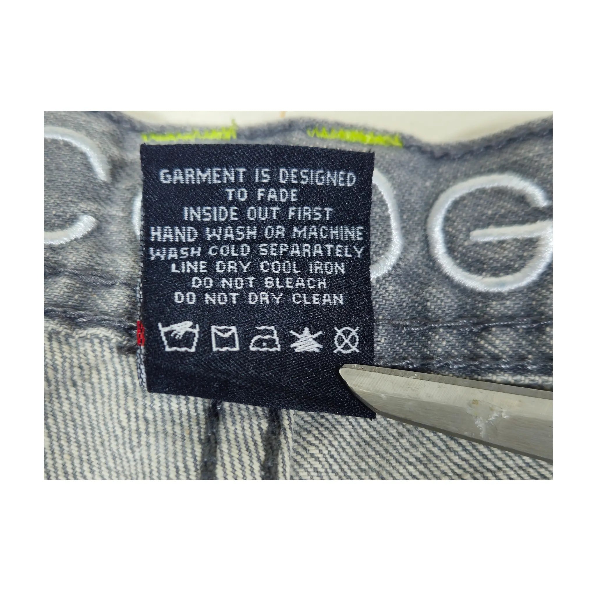 Vintage Y2K Coogi baggy jeans med kontrastsøm i falmet grå