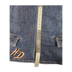 Offisiell Harley-Davidson Denimvest med glidelås og broderi for kvinner