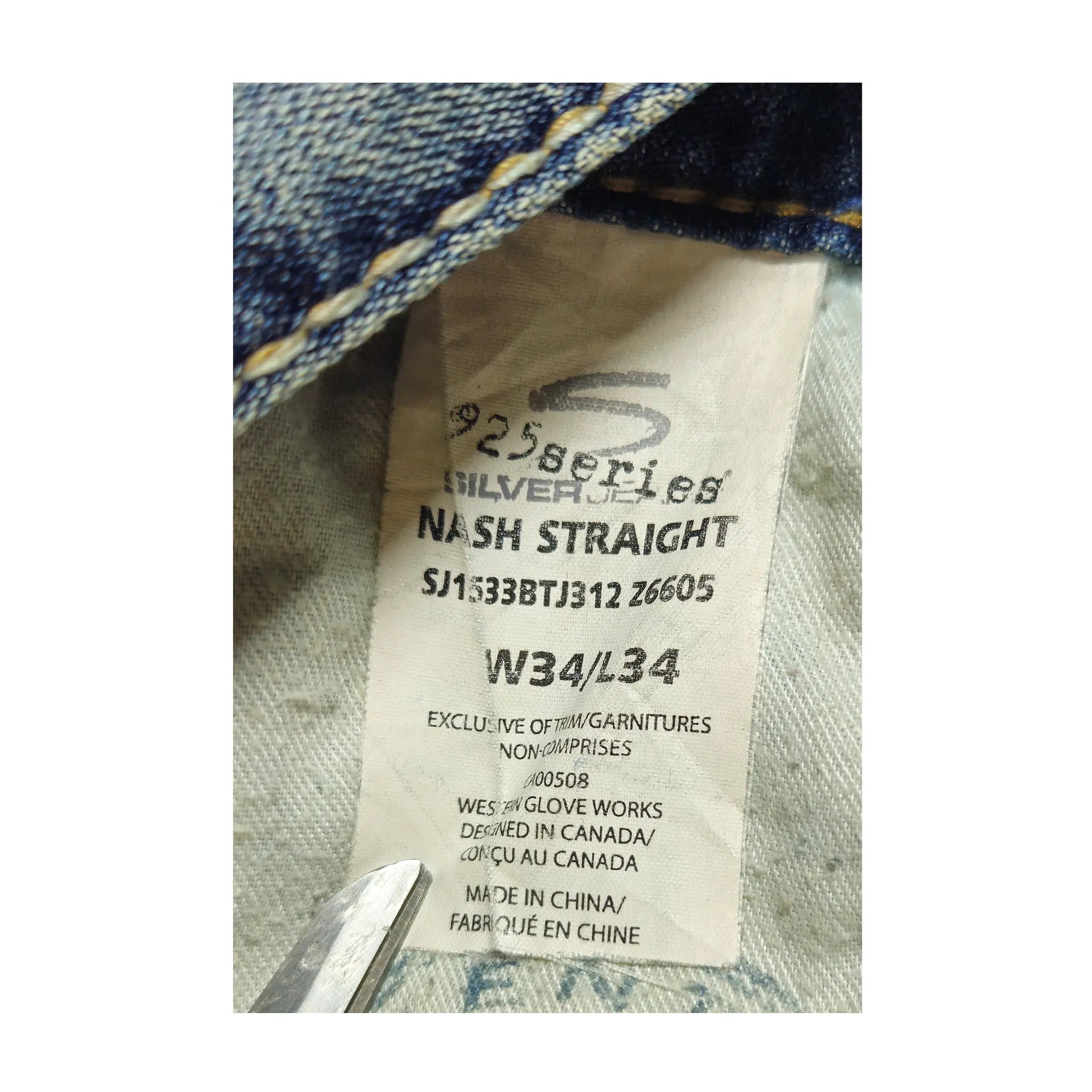 Vintage Silver Jeans Co. "925 Series" Nash Straight W34/L34 Dongeribukse