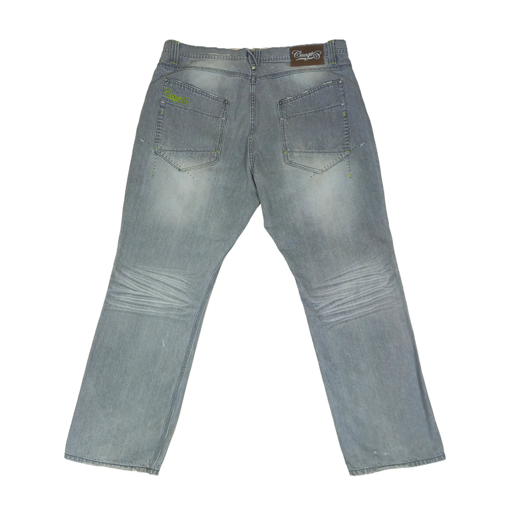 Vintage Y2K Coogi baggy jeans med kontrastsøm i falmet grå