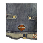 Offisiell Harley-Davidson Denimvest med glidelås og broderi for kvinner