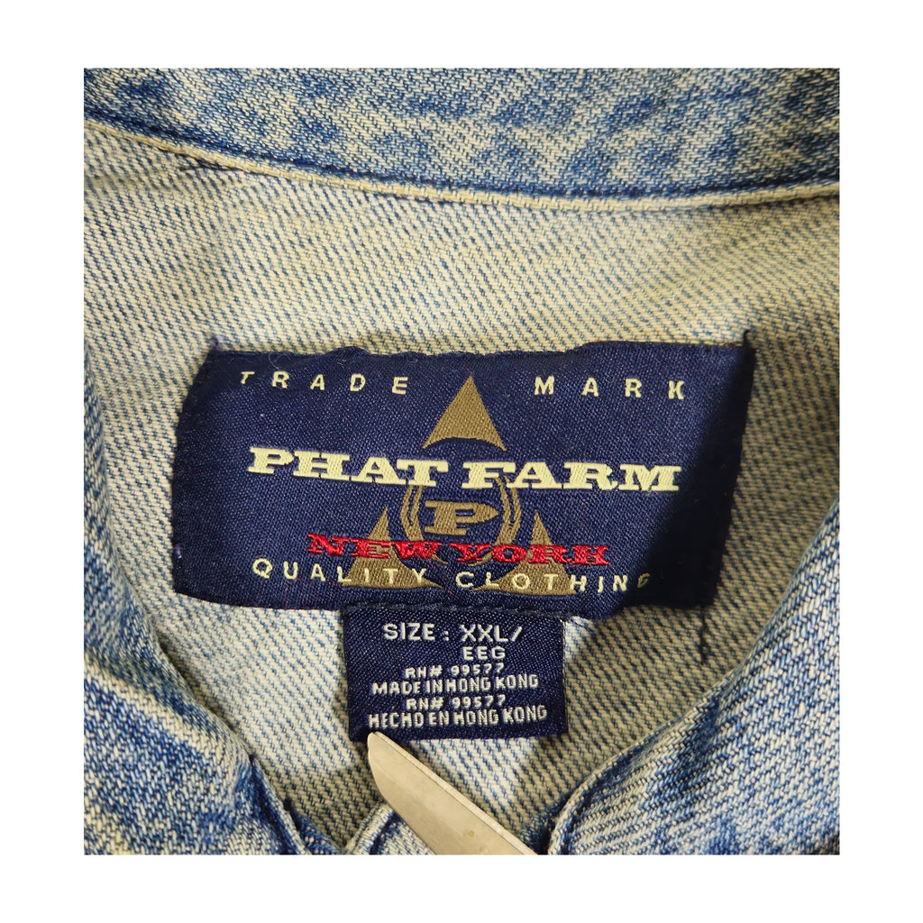 Vintage Phat Farm Archival Utility Tactical Buckle XXL Denimjakke